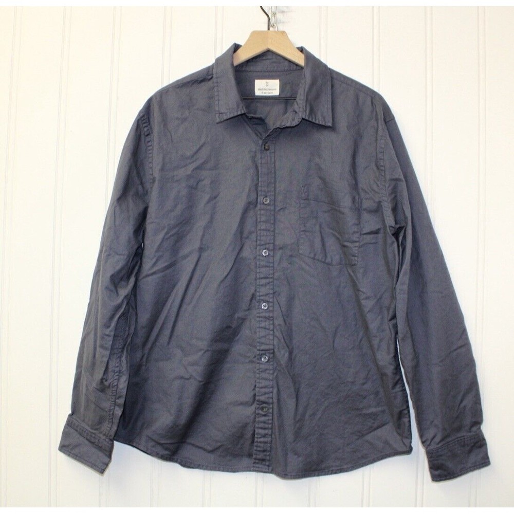 Mutual Weave Long Sleeve Button front Shirt Blueish Gray Size XL